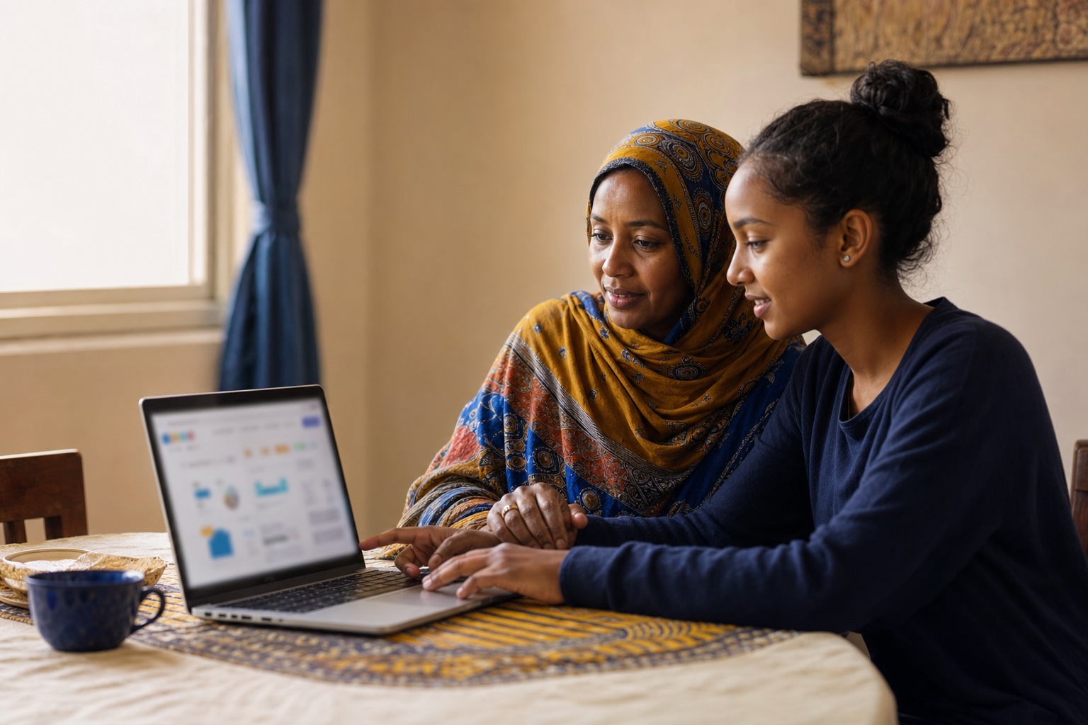 A Sudanese family following a learning journey